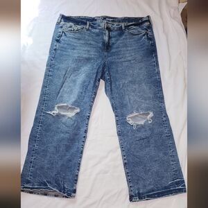 Torrid Blue Boyfriend Jeans with Distressed Details